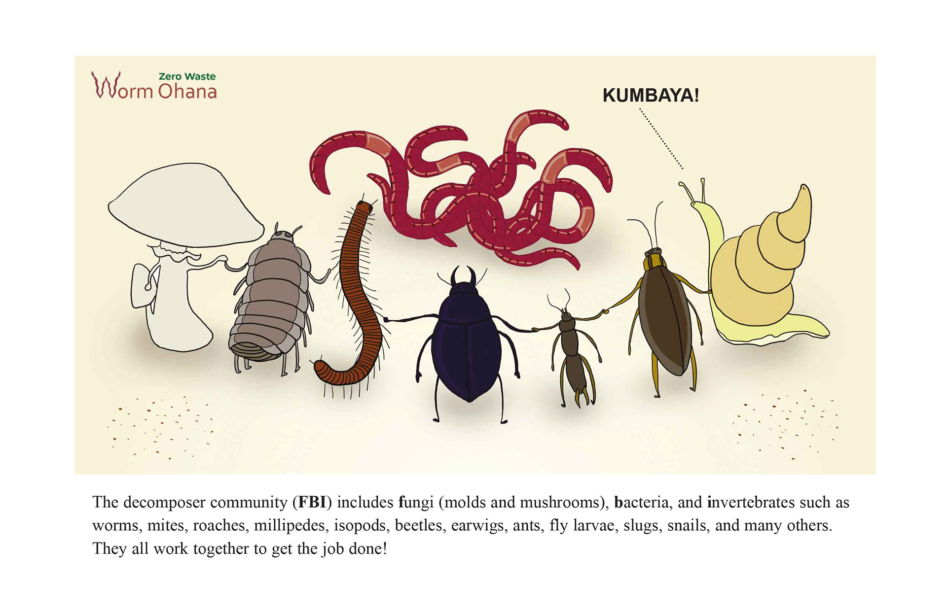 Illustration of decomposer community